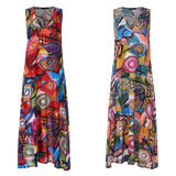 Printed Maxi Dress ZANZEA 2022 Women's Sundress Casual Summer Long Vestido Female V Neck Party Robe Femme Linen Dress