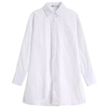 Women White Irregular Big Size Blouse New Lapel Long Sleeve Loose Fit Shirt Fashion Tide Spring Autumn 2023