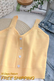 Women Plain Button Up Camis Y2K Crop Tops Knitted Tank Tops Strappy Cute Tops For Women Casual Camisole