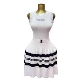 Women's Small Scented Striped U-Neck Cake Ponve-Free Sleeveless Knitted