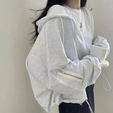 Oversized Zip Up Gray Hoodie-Outfit