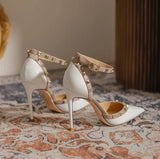 High Heels Women's Fine Heel 2025 New Cut Men's Dress Willow Pointed One-Word With Buckle Head