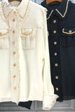 Blusas Elegant Shirts Women Mujer De Moda Korean Fashion Blouses Women Patchwork Tweed Shirt Vintage Loose Tops Female