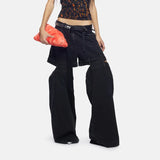 Toloer Loose Show Thin Zhongshan Wide Leg Pants 2024 Spring New Niche Wind Personality Design Sense Show Leg Jeans Woman-Outfit