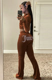 Beaded Letter Hoody Velour