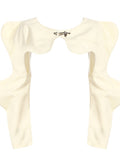 Casual Fashion Women's Shirt Lapel Sleeves Petal Sleeve Metal Button Solid Color Two Pieces Blouse Female Autumn 2023