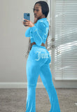 Beaded Letter Hoody Velour