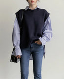 New loose sleeveless sweater spring autumn Women vest sweaters knitting vest joker knitted vest wool oversize Girls
