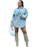 Women's Coat Women's Clothing Loose Sticker Design Long Sleeve Jacket