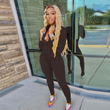 Yiallen Autumn Two Piece Set Women Long Sleeve Hooded Zipper Pocket Sporty Jackets+Leggings Matching Sets Workout Stretchy