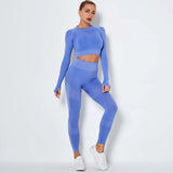 Gym Set Fitness Clothing Sportswear High Waist Women Gym Leggings Tights Padded Push-up Sports Bra 2 Pcs Sports