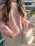 Winter Casual Elegant Knitted Sweater Women Pure Color Korean Fashion Y2k Clothing Long Sleeve Pullover Tops Office