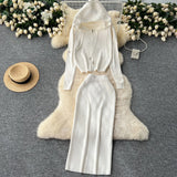And Winter Casual Suit Female Fashion Hot Diamond Hooded Zip Open Shirt Sweater Jacket Knitted Hip
