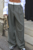Low Waist Wide Leg Pants Women Casual Baggy Straight Trousers 2023 Summer Vintage Joggers Streetwear Y2K Suit