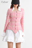 Slim Two Piece Sets Female Square Collar Long Sleeve Coats High Waist Patchwork Ruffles Mini Skirt Sexy Set For Women