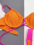 Toloer Single Swimsuit 2024 Solid Color Sexy Bikini Ladies Split Swit Strip Steel Tobiini D 08 WY-Outfit