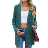 New Solid Color Pit Grinding Long Sleeve Casual Cardigan Coat-Outfit