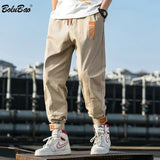 Spring New Men Harem Pants Fashion Brand Men's High Street Velcro Trousers High Quality Drawstring Casual Pants