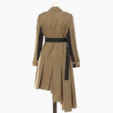 New Irregular Tailoring Splicing Bumpy Long Wind Coat Coat Coat Women