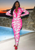 Print Turn-down Collar Long Sleeves Slim