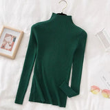 Winter Pullover Sweater Turtleneck Knitwear Long Sleeve Slim Soft Warm Basic Jumper Bottoming Women's Short Tops