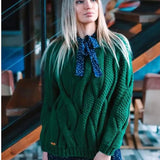Women Sweater 2021 Autumn Winter Loose Oversized Warm Twist Knitted Pullovers Fashion Solid Causal Tops Knitwear Sweet