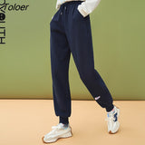 Women Sweatpants Winter Basic Trousers Solid Gray Dark Bllue Cotton Lined Casual Chic Sports
