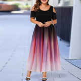 New Wish Body-To-Body Sexy Gradient Showy Shoulder Size Women's
