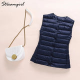 Down Vest Women Outerwear Ultra Light Jacket Women 2019 Sleeveless Ultra Thin Down Jacket Female Women's Warm Vest