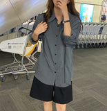 oversize Women Blouses spring Tops femme Casual Women shirt stripe long sleeve Cotton Girls Blouse Plus Size Blusas