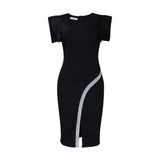 Women's 2025 Summer New Short-Sleeved Ass Tightness Temperament To Open Fork And Side