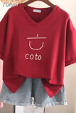 Plus Size T Shirt 100% Cotton L-6XL Tshirt Short Sleeve Women Top Summer Cute Printed Casual O Neck Oversized T