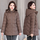 Winter Down Cotton-Padded Jacket Female Long Warm Cotton-Padded Jacket 2024 New Korean Version Fashion Pure Color-Outfit