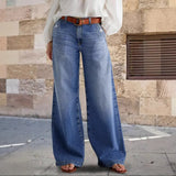 Wide-Legged Trousers Jeans 2025 Spring New Long Straight High-Waisted Casual Pants
