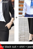 Women Blazer Elegant Chic Office Spring Autumn Professional Casual Solid Single Button Long Sleeve Blazer Straight Pants