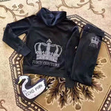 New Juicy Coutoure Tracksuit Women's Velvet Fabric Tracksuits Velour Suit Women Hoodies and Pants Fat Sister