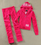 Toloer / Fall 2023 PINK Women's Brand Velvet Fabric Tracksuits Velour Suit Women Tracksuit Hoodies And Pants SIZE S - XL 102-0-Outfit