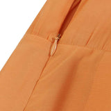 Elegant Long Jumpsuits Women 3/4 Sleeve Vintage High Waist Wide Leg Rompers Casual Pleated Party Overalls Loose Pants No