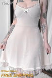 Black Chic Bow Decoration Women Spaghetti Belt Dress 2023 Summer Elegant Off Shoulder lolita Dress E-girl Gothic eam
