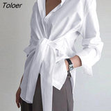 Sleeve Women Shirt Blouse Button White Blouses Female Ruched Black Loose Shirts For Women Cotton Office Blouses New