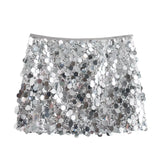 Women's High-Rise Slimming Body Squin Short Skirt In Autumn
