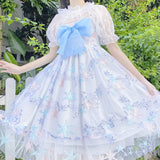 Party Sannian Women Dress Original Lolita Sweet Suspender Cute Blue And Pink Dress 2022 New Summer Dresses Women