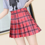 Pleated Skirt Women Summer Preppy Style Pink High Waist Chic Stitching Skirts Student Cute Sweet Girls Dance Skirt