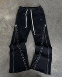 Spring New Trousers Heavy Knit Zipper Design Street Style Niche Fashion To Do The Same Thread Of Old Men And