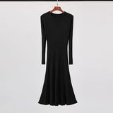 Warm Long Sleeve Women Sweater Dress Thick Winter Woman Loose Dress Fashion Solid Warm Autumn Knitting Cotton Ladies