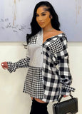 Casual Plaid Patchkwork Long Sleeve Shirt