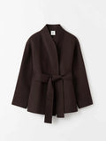 Spring And Autumn Women's Explosive Temperament Hairy Dark Brown Short Loose Thaied Coat