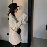 Toloer Suit Jacket Female Medium Long Style 2024 Spring Autumn New Korean Version Of Leisure Loose Slim Temperament Net Red Suit-Outfit