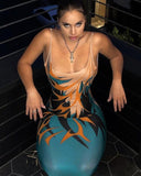 Sexy Printed Straps Slim Bodycon