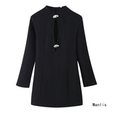 New Color Splicing Wiring Design Casual Knitting Shirt Simple Light Short Thin Breathable